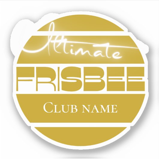 Ultimate Frisbee gelb Custom-Cut Vinyl Sticker (Vorderseite)