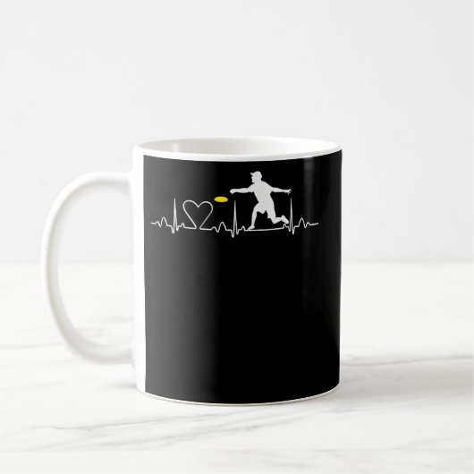 Ultimate Frisbee Heartbeat Disc Golf Kaffeetasse (Links)