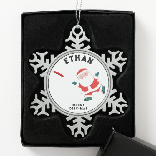 Ultimate Frisbee Holiday Geschenk Schneeflocken Zinn-Ornament (Box)