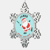 Ultimate Frisbee Holiday Geschenk Schneeflocken Zinn-Ornament (Rechts)