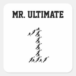 Ultimate Frisbee Mr/Miss Ultimate Quadratischer Aufkleber