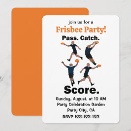 Ultimate-Frisbee-Pass-Catch-Score-Frisbee-Party Einladung