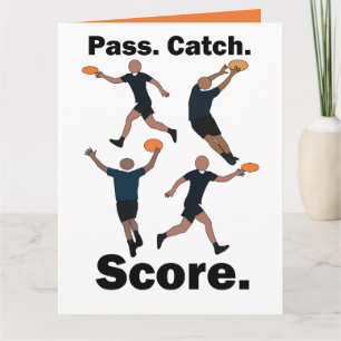 Ultimate-Frisbee-Pass-Catch-Score-Frisbee-Party Karte