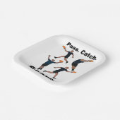 Ultimate-Frisbee-Pass-Catch-Score-Frisbee-Party Pappteller (Gewinkelt)