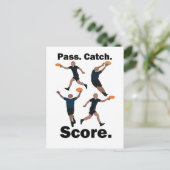 Ultimate-Frisbee-Pass-Catch-Score-Frisbee-Party Postkarte (Stehend Vorderseite)