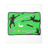 Ultimate Frisbee Rain oder Shine Notizblock (Vorderseite)