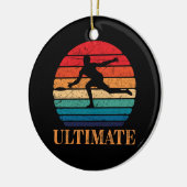 Ultimate Frisbee Retro Player Flying Disk Threadin Keramik Ornament (Links)