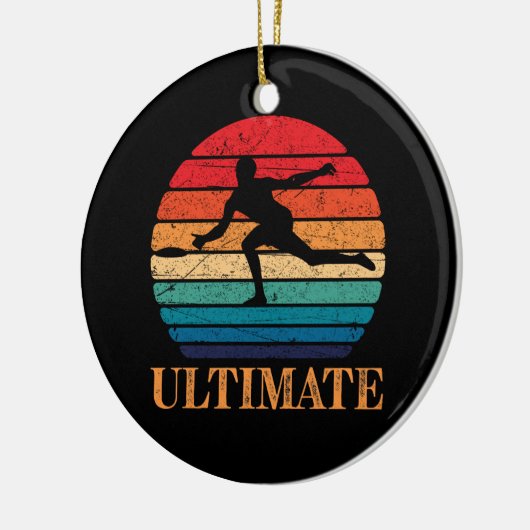 Ultimate Frisbee Retro Player Flying Disk Threadin Keramik Ornament (Links)