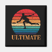 Ultimate Frisbee Retro Player Flying Disk Threadin Magnet (Vorne)