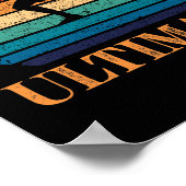 Ultimate Frisbee Retro Player Flying Disk Threadin Poster (Ecke)