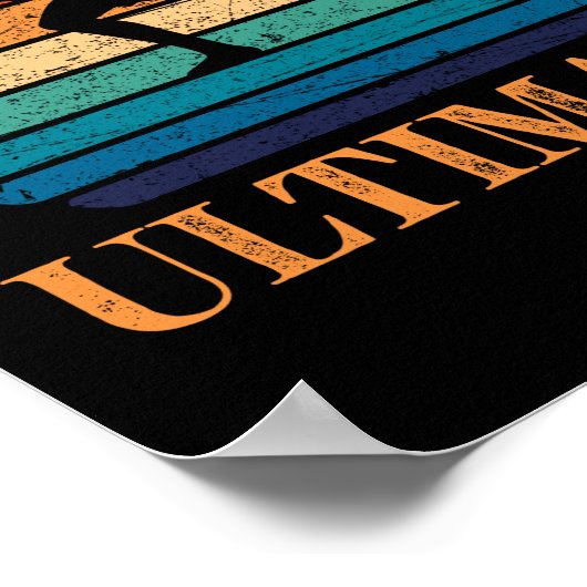 Ultimate Frisbee Retro Player Flying Disk Threadin Poster (Ecke)