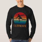 Ultimate Frisbee Retro Player Flying Disk Threadin T-Shirt (Vorderseite)