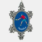 Ultimate Frisbee Schneeflocken Zinn-Ornament (Links)