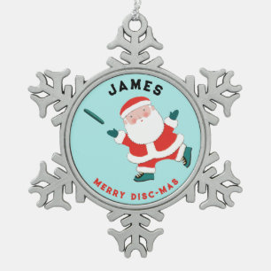 Ultimate-Frisbee-Urlaubsgeschenk Schneeflocken Zinn-Ornament