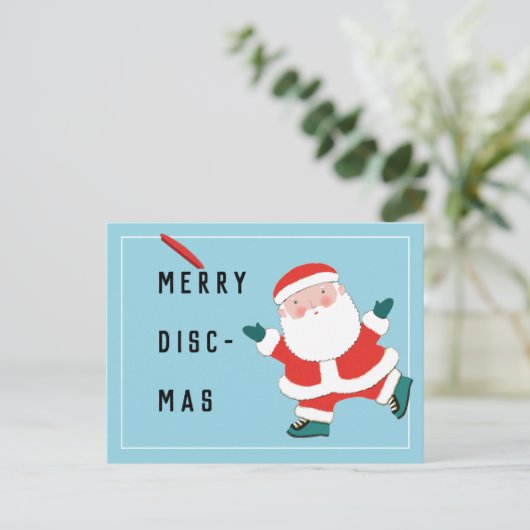 Ultimate Frisbee Weihnachtskarten Postkarte (Stehend Vorderseite)
