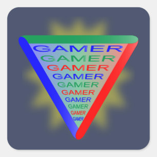 Ultimate Gamer 3 Gaming System Colors RGB Quadratischer Aufkleber