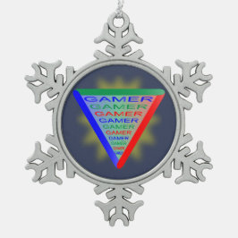 Ultimate Gamer 3 Gaming System Colors RGB Schneeflocken Zinn-Ornament