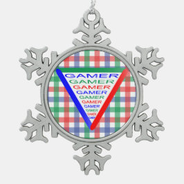 Ultimate Gamer 3 Gaming System Colors RGB Schneeflocken Zinn-Ornament