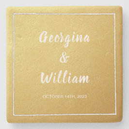 Ultimate Gold Wedding Bridge & Groom Steinuntersetzer