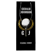 Ultimate Golf Monogram Design Kleine Geschenktasch Geschenktüte Für Weinflaschen (Rückseite)