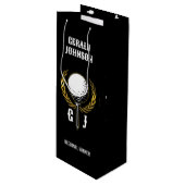 Ultimate Golf Monogram Design Kleine Geschenktasch Geschenktüte Für Weinflaschen (Vorderseite Schrägansicht)