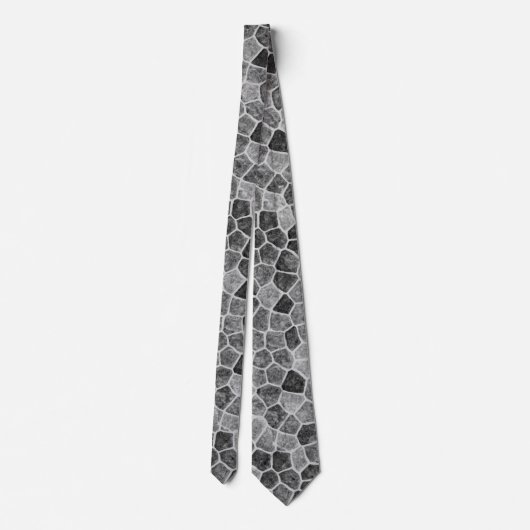Ultimate Gray Cobbled Patchwork Terrazo Muster Krawatte (Rückseite)