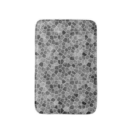 Ultimate Gray Cobbled Patchwork Terrazo Pattern Badematte (Vorderseite Vertikal)