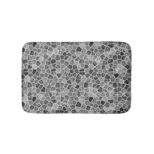 Ultimate Gray Cobbled Patchwork Terrazo Pattern Badematte (Vorderseite)