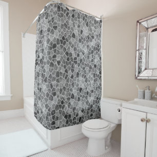 Ultimate Gray Cobbled Patchwork Terrazo Pattern Duschvorhang
