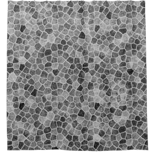 Ultimate Gray Cobbled Patchwork Terrazo Pattern Duschvorhang (Vorderseite)