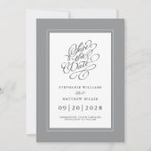 Ultimate Gray Elegant Wedding Verlobung Trendy Save The Date (Vorderseite)
