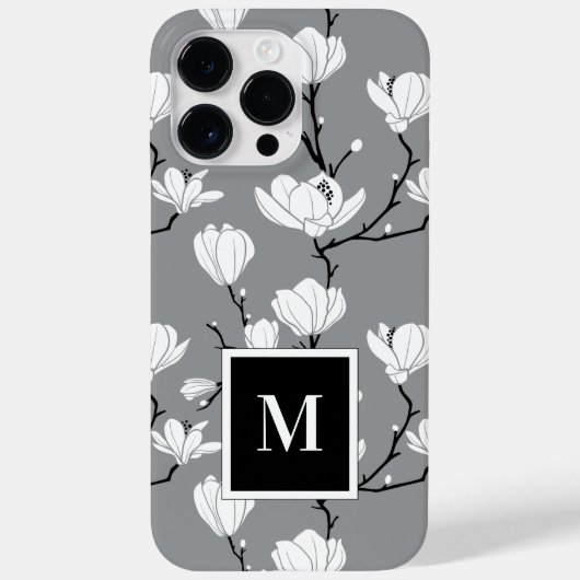 Ultimate Gray Mit Monogramm Magnolia Blume Case Ma (Rückseite)