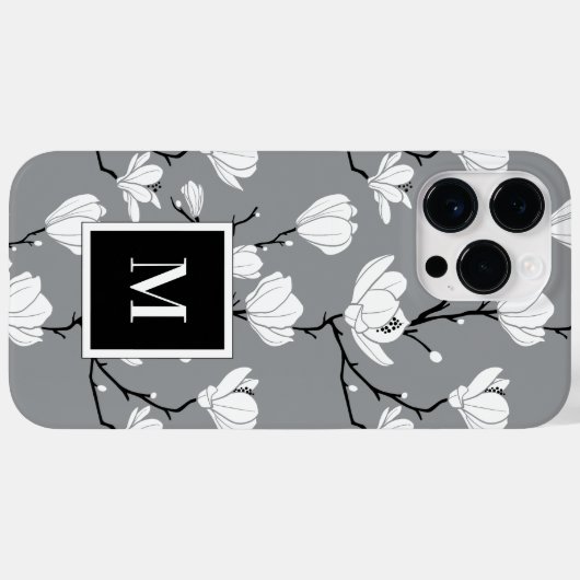 Ultimate Gray Mit Monogramm Magnolia Blume Case Ma (Rückseite (Horizontal))