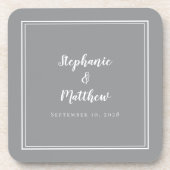 Ultimate Gray Modern Newlywed Wedding Minimalistis Getränkeuntersetzer (Vorderseite)