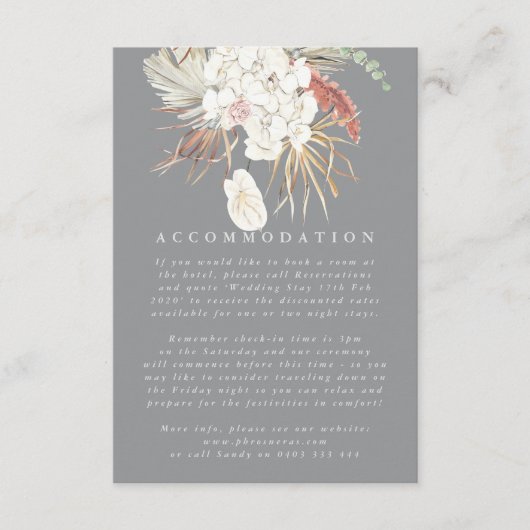 Ultimate Gray Pampas Grass Floral Jungle Wedding Begleitkarte (Vorderseite)