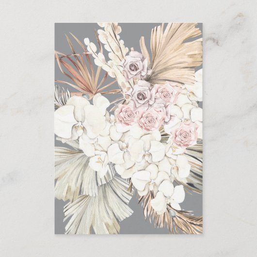 Ultimate Gray Pampas Grass Floral Jungle Wedding Begleitkarte (Rückseite)