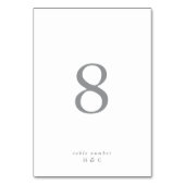 Ultimate Gray Simple Schlicht Modern Wedtable Tischnummer (Rückseite)