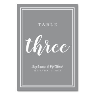 Ultimate Gray Wedding Tischnummer