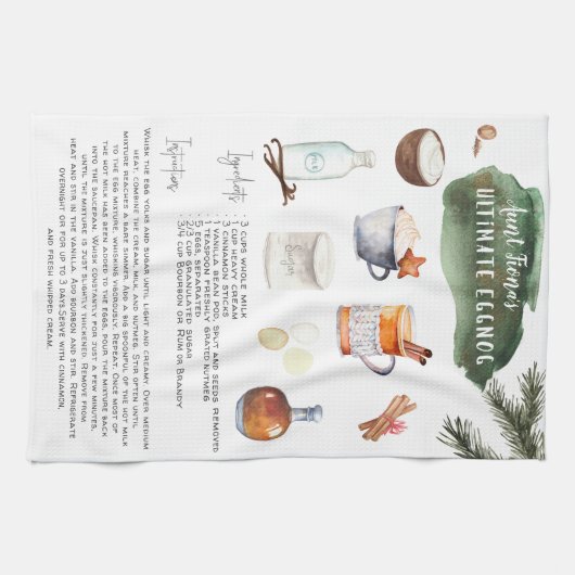 Ultimate Homemade Eggnog | Rezept Heirloom Geschirrtuch (Horizontal)