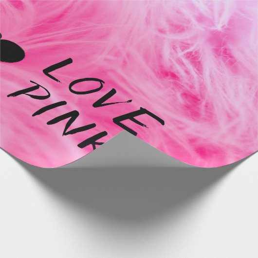 Ultimate Hot Pink Fuzzy Imitate Fur Geschenkpapier (Ecke)