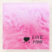 Ultimate Hot Pink Fuzzy Imitate Fur Glasuntersetzer (Vorderseite)