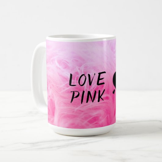 Ultimate Hot Pink Fuzzy Imitate Fur Kaffeetasse (Vorderseite Links)