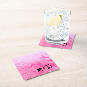 Ultimate Hot Pink Fuzzy Imitate Fur Rechteckiger Pappuntersetzer