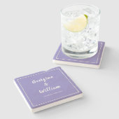 Ultimate Mauve Wedding Bride & Groom Elegante Steinuntersetzer (Seitenansicht)