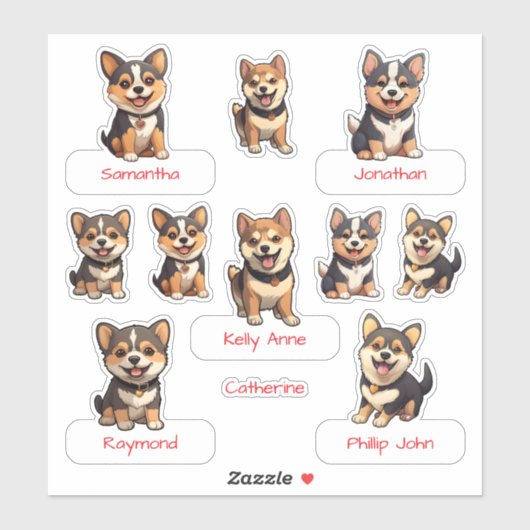 Ultimate Niedlich Black Shiba Inu Puppy Collection Aufkleber (Blatt)