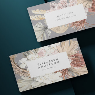 Ultimate Pampas Grass Floral Premium Grau Prof. Visitenkarte