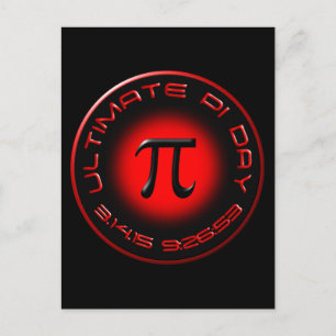 Ultimate Pi Day 2015 3.14.15 9:26:53 (rot) Postkarte