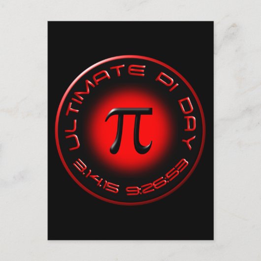 Ultimate Pi Day 2015 3.14.15 9:26:53 (rot) Postkarte (Vorderseite)