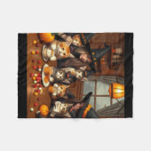 Ultimate Quirky Halloween Witch Café - Cats Chaos Fleecedecke (Vorderseite (Horizontal))