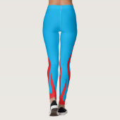 Ultimate Red Flame on a Navy Blue party costume Leggings (Rückseite)